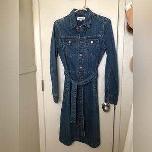 Madewell Blue Long Sleeve Denim Dress